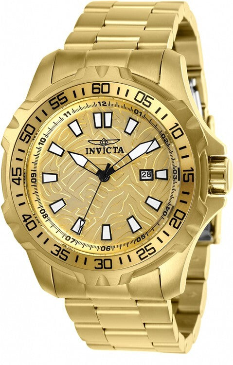 Invicta Men's Pro Diver Quartz Watch with Stainless Steel Strap Gold 25786